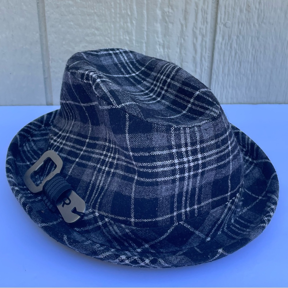 Outdoor Research‎ OR Fedora Hat Mens L Black Plaid Bucket Wool Can Opener Hiking